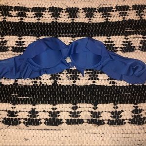 Off the shoulder blue bikini top